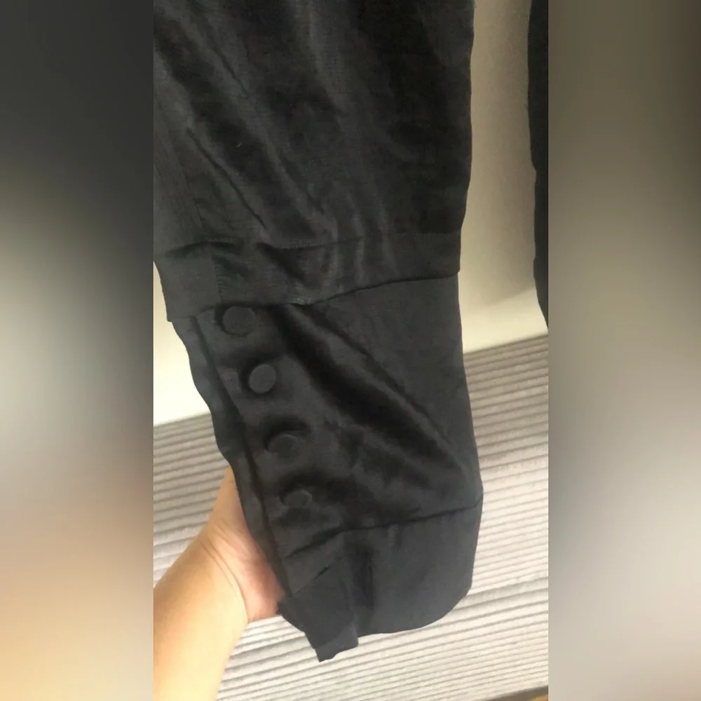 Nina Ricci Paris Silk Straight Leg Trouser Pants Buttons EU 42